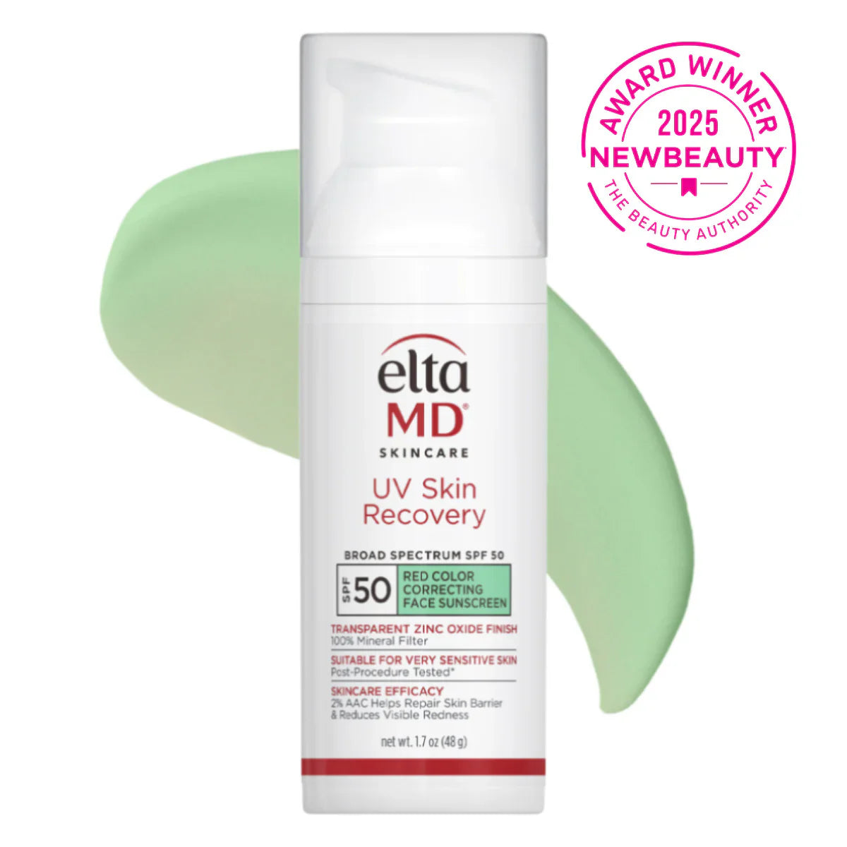 EltaMD UV Skin Recovery Red Color Correcting Green Tint Broad Spectrum SPF 50